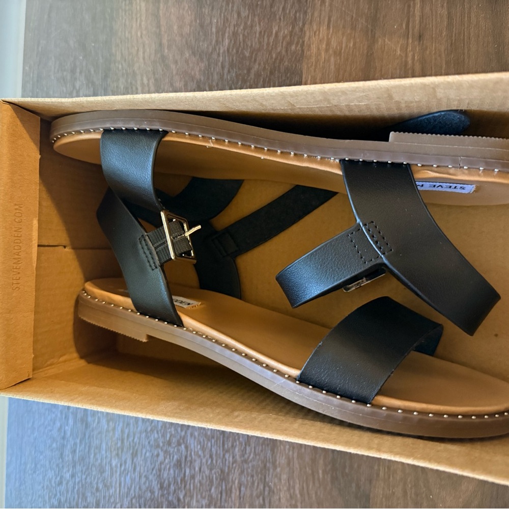 Steve Madden Black Strappy Women's Sandals